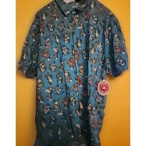 PARDY TIME Sunday Fundat Woven Hawaiian Shirt Funny Men’s NWT 3xl A98 Excellent